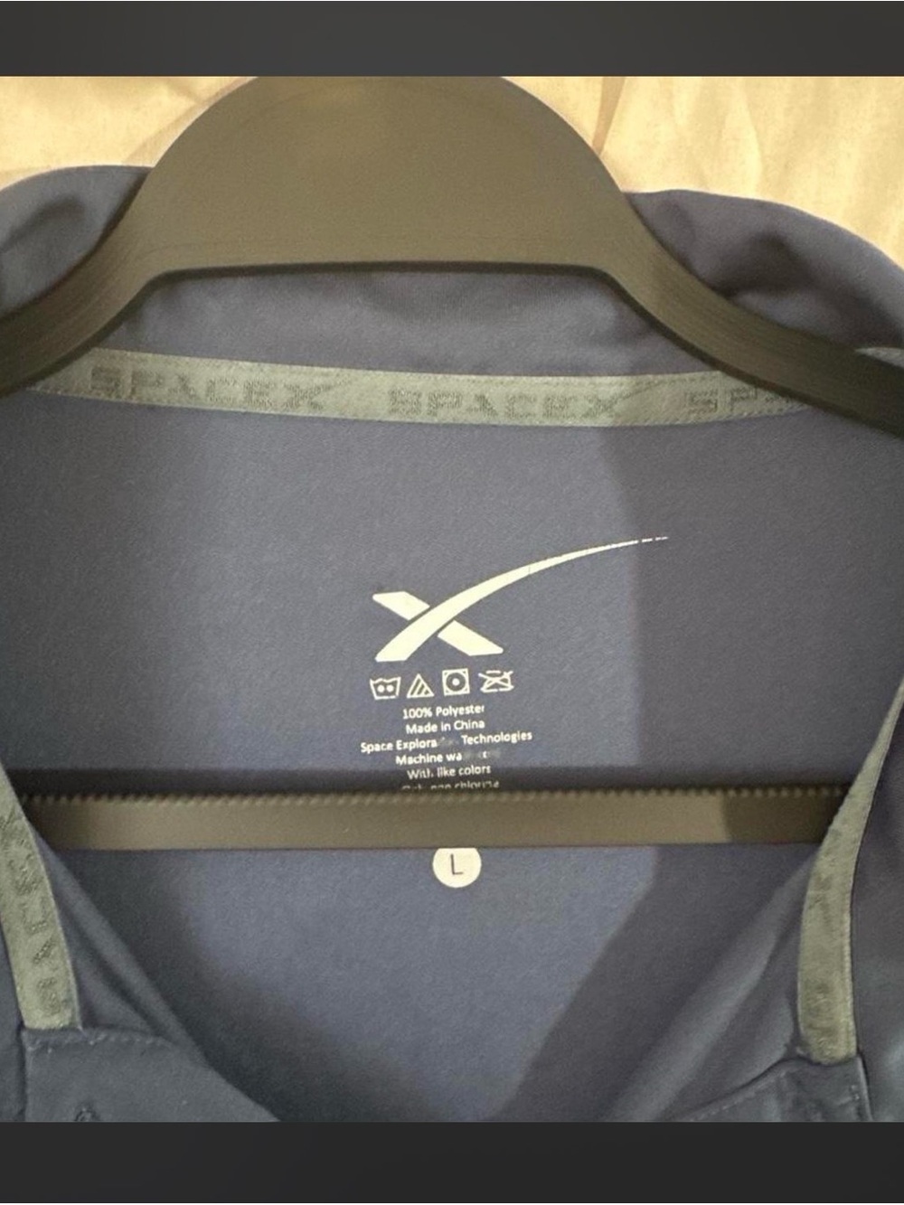 Men's Navy SPACEX Polo Shirt - Picture 3 of 4